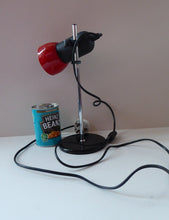 Load image into Gallery viewer, VINTAGE 1970s / 1980s  Red Enamel Metal Desk Lamp with Finger Switch. Good Condition
