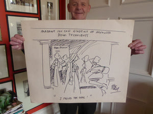 LISTED ARTIST. Large Vintage CARTOON by Bill Tidy. Humourous Sexual Techniques Classes