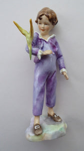 Vintage Royal Worcester Figurine The Parakeet. Modelled by Freda Doughty (3087). Rarer Purple Colour and Yellow Bird. PERFECT