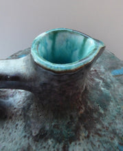 Load image into Gallery viewer, 1960s LARGE West German Ruscha ANTIK Glaze Vase with Handle. Black, Teal and Purple Lava Glaze. Model No. 62
