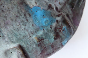 1960s LARGE West German Ruscha ANTIK Glaze Vase with Handle. Black, Teal and Purple Lava Glaze. Model No. 62