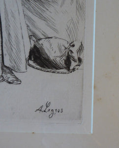 Alphonse Legros Etching Peasant Women from near Boulogne