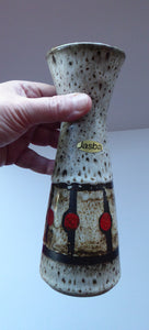 Vintage 1970s West German Pottery Tall, Slender Vase. JASBA WARE