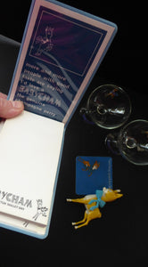 VINTAGE Babycham Job Lot: Small Plastic Babycham Bambi Fawn Model. 5 inches. Offered with two coupe glasses, beer mat and order pad