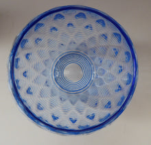 Load image into Gallery viewer, 1930s STEVENS AND WILLIAMS Glass Aquamarine Blue Threaded Vase With Golf Ball Pattern. 8 inches high
