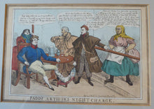Load image into Gallery viewer, Georgian Satirical PRINT. Irish History Subject. Paddy Arthur&#39;s Night Charge 1829
