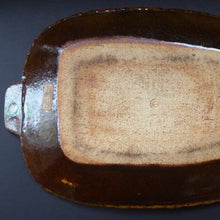 Load image into Gallery viewer, Large 1970s Rustic Serving Platter. Davey Pottery, Castle Douglas, Kirkcudbrightshire. Abstract Fish Design
