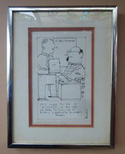 Load image into Gallery viewer, 1970s Cartoon Drawing for Sale by Barry Fantoni for the Listener Magazine

