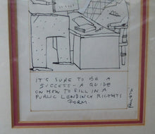 Load image into Gallery viewer, 1970s Cartoon Drawing for Sale by Barry Fantoni for the Listener Magazine
