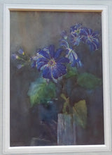 Load image into Gallery viewer, Kate Cameron Signed Watercolour of Blue Daisies Framed 

