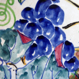 1920s Elizabeth Amour Large Bowl with Fruiting Vines / Grapes Decoration