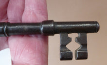 Load image into Gallery viewer, ANTIQUE Georgian / Victorian Large Cast Iron / Steel Bullring Key. Good Condition. Key Code C
