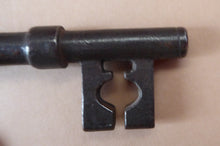 Load image into Gallery viewer, ANTIQUE Georgian / Victorian Large Cast Iron / Steel Bullring Key. Good Condition. Key Code D
