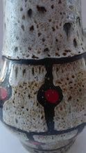 Load image into Gallery viewer, Vintage 1970s West German Pottery Handled Vase or Pitcher. JASBA WARE with Orange Polka Dot Pattern. 10 inches high
