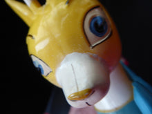 Load image into Gallery viewer, VINTAGE Babycham Job Lot: Large Plastic Babycham Bambi Fawn Model. 7 1/2 inches. Offered with four coupe glasses, Happy Christmas Beer Mat
