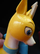 Load image into Gallery viewer, VINTAGE Babycham Job Lot: Small Plastic Babycham Bambi Fawn Model. 5 inches. Offered with two coupe glasses, beer mat and order pad
