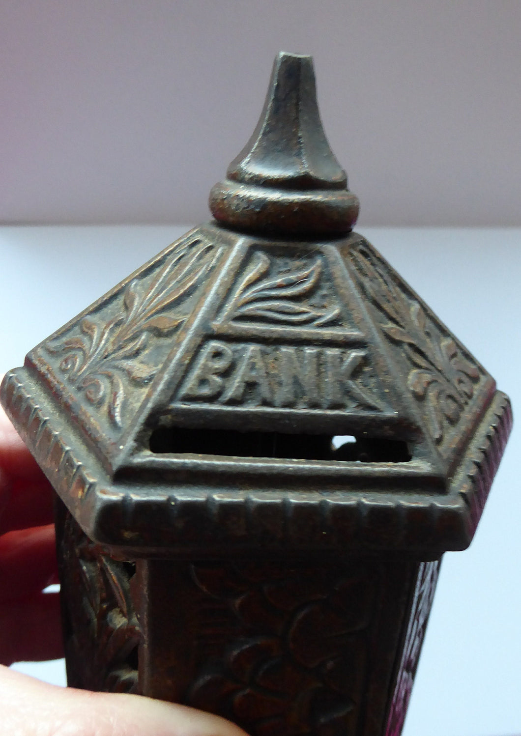 Antique Money Box or Savings Bank. Rare CAST IRON VICTORIAN Example by Chamberlain & Hill
