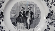 Load image into Gallery viewer, Rare 1867 Antique French Plate: Comical Image of English Visitors to the Paris Exposition Commemorative 1867.

