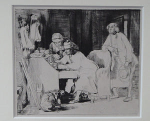 Original Davild Wilkie Etching 1820s The Lost Receipt