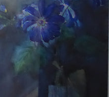Load image into Gallery viewer, Kate Cameron Signed Watercolour of Blue Daisies Framed 
