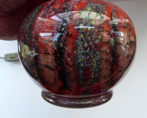 Vintage 1930s WMF IKORA Glass Lamp: With original chrome fittings & lights up inside the glass base