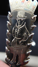 Load image into Gallery viewer, 1960s SOLID SILVER Sami Swedish Small Spoon. Decorated with Engraved Reindeer and with Ring Top Handle
