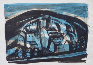 Anne Redpath Lithograph Corsican Village