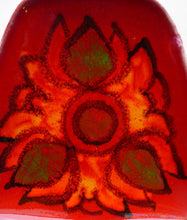 Load image into Gallery viewer, LARGER 1970s Poole DELPHIS Pin Dish. Abstract Designs in Red, Orange and Green Shades
