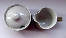 Load image into Gallery viewer, SCOTTISH POTTERY. Two Vintage Studio Pottery Dishes by Tom Lochhead, Kirkcudbright. Stoneware Lidded Jam Pot and Creamer
