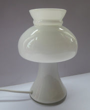 Load image into Gallery viewer, 1970s HOLMEGAARD Glass Vintage Table Lamp. White Mushroom Shape
