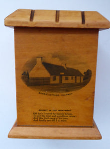 Antique Mauchline Money Box Bank. Robert Burns Cottage