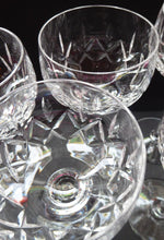 Load image into Gallery viewer, Vintage STUART Crystal. Set of SIX Carlingford Pattern Wine or Hock Glasses. All in Excellent Condition with etched Stuart Mark
