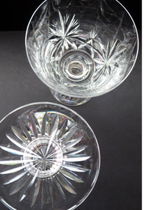 Vintage EDINBURGH CRYSTAL 1950s Claret Glass with stylish Lochiel Pattern. Etched mark to base
