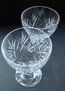 Vintage EDINBURGH CRYSTAL 1950s Claret Glass with stylish Lochiel Pattern. Etched mark to base