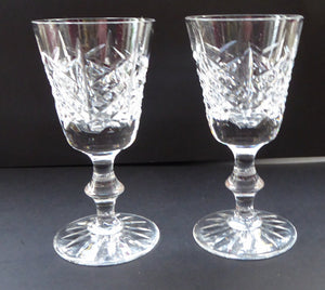 6 EDINBURGH CRYSTAL Matching HIGHLAND Pattern 1950s Sherry or Liqueur Glasses. Each with Etched Signature: 4 1/2 inches