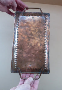 Antique JOHN PEARSON Copper Arts & Crafts Tray c.1895. Signed twice with JP stamp on the reverse