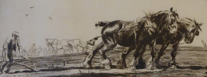 Original 1920s Etching and Drypoint by GEORGE SOPER (1870 - 1942). The Ploughing Match I