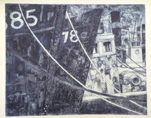 Load image into Gallery viewer, SCOTTISH ART: Ian Fleming (1906 - 1994).  Original Etching of a Quayside Scene, with Moored Ships
