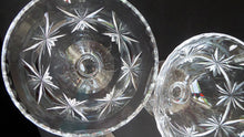 Load image into Gallery viewer, EDINBURGH CRYSTAL THREE Matching Sundae Dishes or Bowls. Excellent Vintage Condition with Shorter Stem and Engraved Stars

