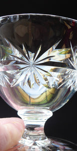 EDINBURGH CRYSTAL THREE Matching Sundae Dishes or Bowls. Excellent Vintage Condition with Shorter Stem and Engraved Stars