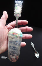 Load image into Gallery viewer, 1960s SOLID SILVER Sami Swedish Serving Slice. Decorated with Engraved Reindeer and with Ring Top Handle
