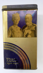 LYONS TEA 1930s Art Deco King George V and Queen Mary Silver Jubilee Tin