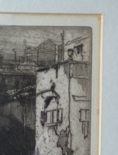 Load image into Gallery viewer, ANTIQUE PRINT. Original 1908 Etching by Hedley FITTON. Entitled the Ponte Vecchio, Florence. Pencil Signed
