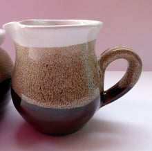 Load image into Gallery viewer, SCOTTISH POTTERY. Two Vintage Studio Pottery Dishes by Tom Lochhead, Kirkcudbright. Stoneware Lidded Jam Pot and Creamer
