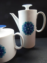 Load image into Gallery viewer, PAIR: 1960s THOMAS (Rosenthal) Vintage Porcelain Coffee Pot and Matching Teapot - both decorated with abstract MEDALLION pattern
