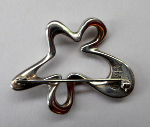 GEORG JENSEN Sterling Silver Vintage Amorphic SPLASH Brooch; No 321. Designed by Henning Koppel