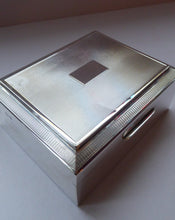 Load image into Gallery viewer, STERLING SILVER Vintage Cigarette Box - with Engine Turner Decoration
