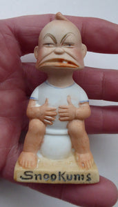 SNOOKUMS. Antique PAIR of Miniature Bisque Porcelain Figures by Schafer & Vater.  Extremely Rare and Collectable Models; c 1915