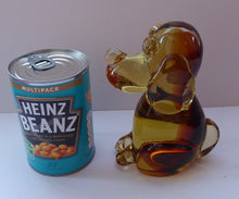 Load image into Gallery viewer, Vintage ITALIAN MURANO Glass Figurine in the Form of a Little Golden Amber Puppy Dog. With Red Murano Label
