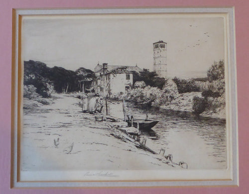 Percival Gaskell Torcello Island Venice Drypoint Etching 1920s